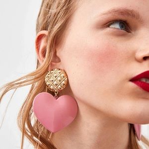 Pink Heart Earrings